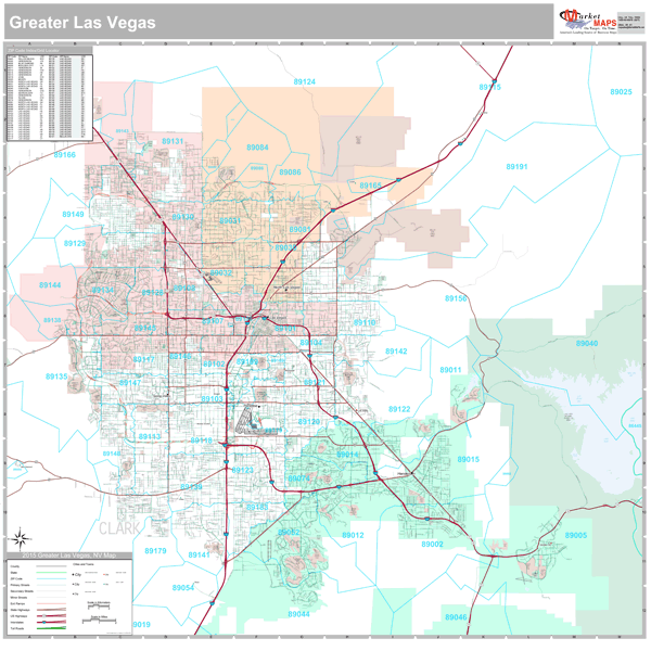 Greater Las Vegas Wall Map